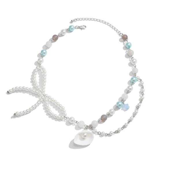 Wholesale Necklace Imitation Pearl Shell Agate Beads Acrylic Handmade Animal Zodiac Star Geometric Style For Women