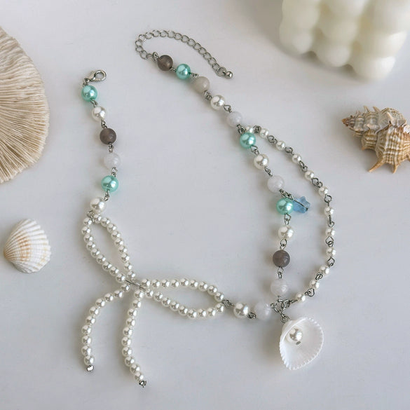 Wholesale Necklace Imitation Pearl Shell Agate Beads Acrylic Handmade Animal Zodiac Star Geometric Style For Women