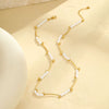 Wholesale Necklace Imitation Pearl Stainless Steel Geometric Electroplating Women's