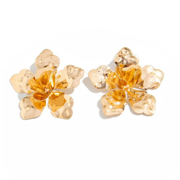 Wholesale Necklace Iron Dripping Oil Flower Exaggerated Electroplating Women's