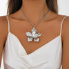 Wholesale Necklace Iron Dripping Oil Flower Exaggerated Electroplating Women's