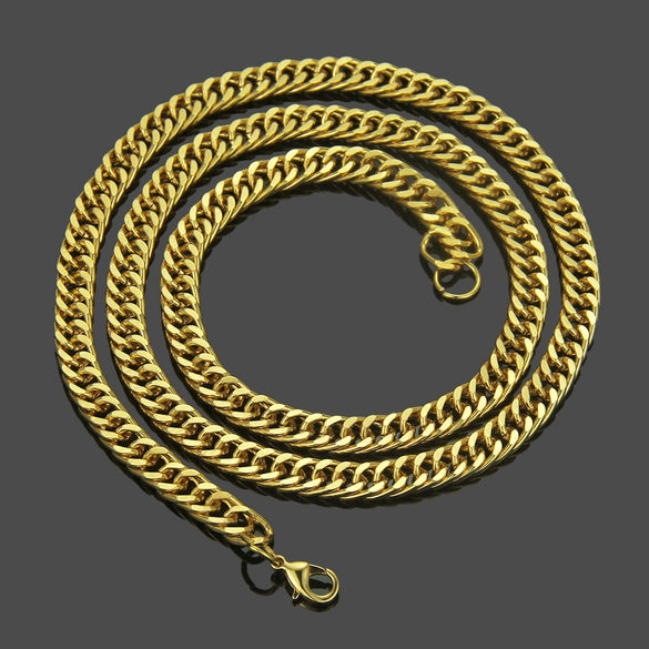Wholesale Necklace Iron Geometric Cuban Chain Electroplated Men's Retro Hiphop Style