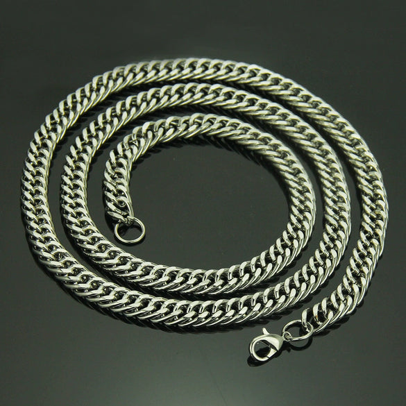 Wholesale Necklace Iron Geometric Cuban Chain Electroplated Men's Retro Hiphop Style