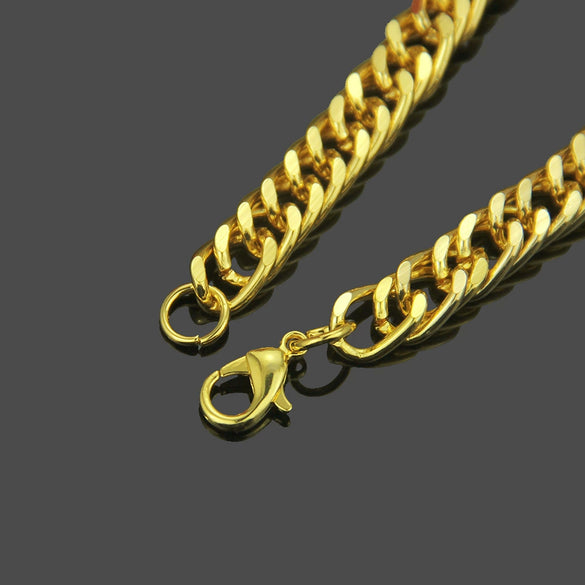Wholesale Necklace Iron Geometric Cuban Chain Electroplated Men's Retro Hiphop Style