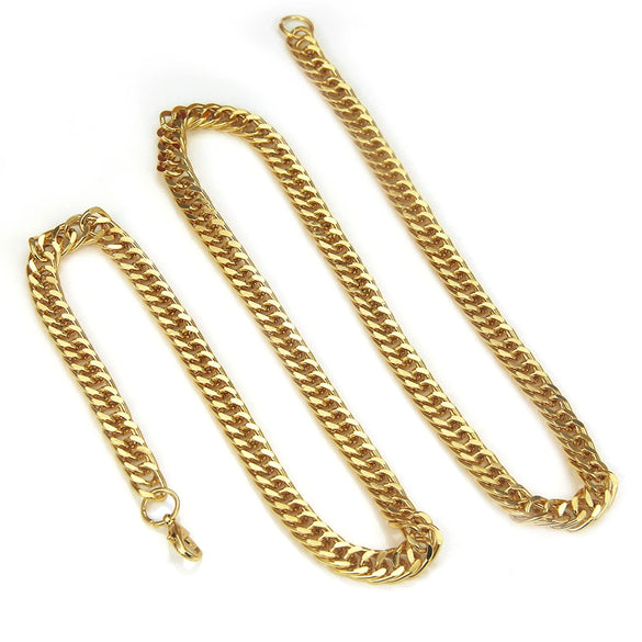 Wholesale Necklace Iron Geometric Cuban Chain Electroplated Men's Retro Hiphop Style