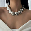 Wholesale Necklace Iron Heart Shaped Metallic Smooth Electroplated Love Clavicle Necklace For Women
