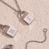 Wholesale Necklace Jewelry Stainless Steel And Titanium Steel Ancient English Letter Lock Pendant Electroplated For Women