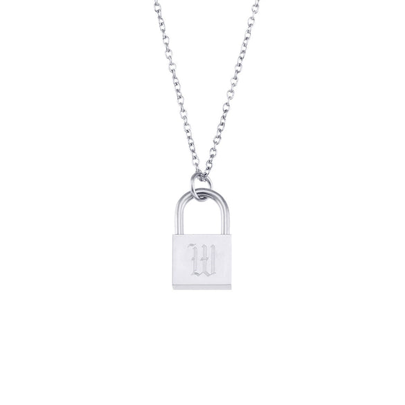 Wholesale Necklace Jewelry Stainless Steel And Titanium Steel Ancient English Letter Lock Pendant Electroplated For Women