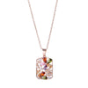 Wholesale Necklace Jewelry With Zircon Hollow Flower Pendant Copper Titanium Steel Color Retention Rhombus Design