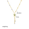 Wholesale Necklace Metal Steel Tassel Pearl Pendant Retro Style Animal Design Electroplated