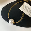 Wholesale Necklace Mixed Material Pearl Geometric Style Electroplating Women's