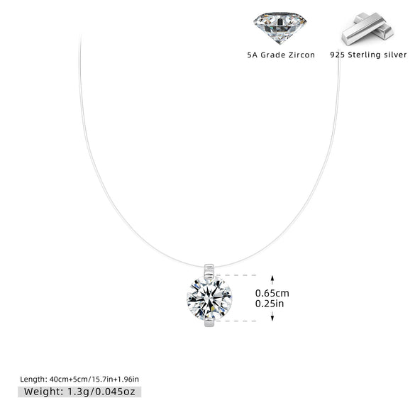 Wholesale Necklace Moissanite 925 Sterling Silver Geometric Set With Diamonds Fishing Line Chain Women's Simple Style