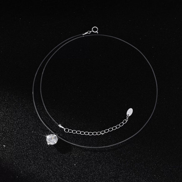 Wholesale Necklace Moissanite 925 Sterling Silver Geometric Set With Diamonds Fishing Line Chain Women's Simple Style