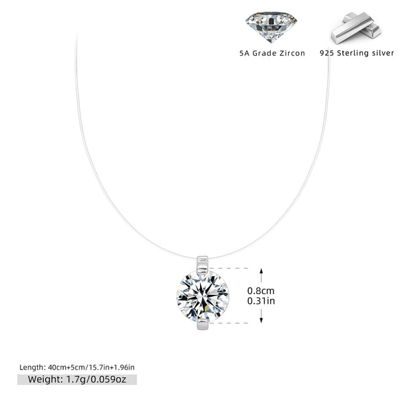 Wholesale Necklace Moissanite 925 Sterling Silver Geometric Set With Diamonds Fishing Line Chain Women's Simple Style