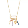 Wholesale Necklace Multipendant Series Pearl Love Cross Stainless Steel Goldplated Geometric O Word Chain