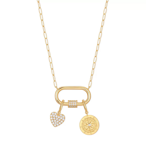 Wholesale Necklace Multipendant Series Pearl Love Cross Stainless Steel Goldplated Geometric O Word Chain
