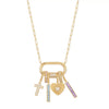 Wholesale Necklace Multipendant Series Pearl Love Cross Stainless Steel Goldplated Geometric O Word Chain