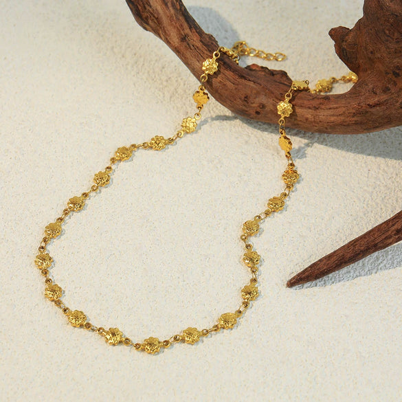 Wholesale Necklace Natural Stone Stainless Steel Copper Geometric Sunflower Handmade For Women