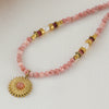 Wholesale Necklace Natural Stone Stainless Steel Copper Geometric Sunflower Handmade For Women