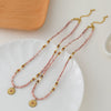 Wholesale Necklace Natural Stone Stainless Steel Copper Geometric Sunflower Handmade For Women