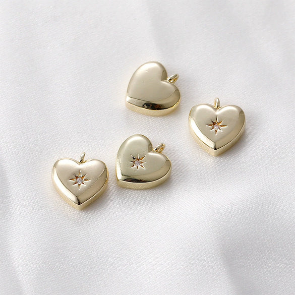 Wholesale Necklace Pendant Accessories Copper Material Love Meteor Star Peach Heart Water Droplets Rectangular Electroplated