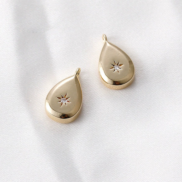 Wholesale Necklace Pendant Accessories Copper Material Love Meteor Star Peach Heart Water Droplets Rectangular Electroplated