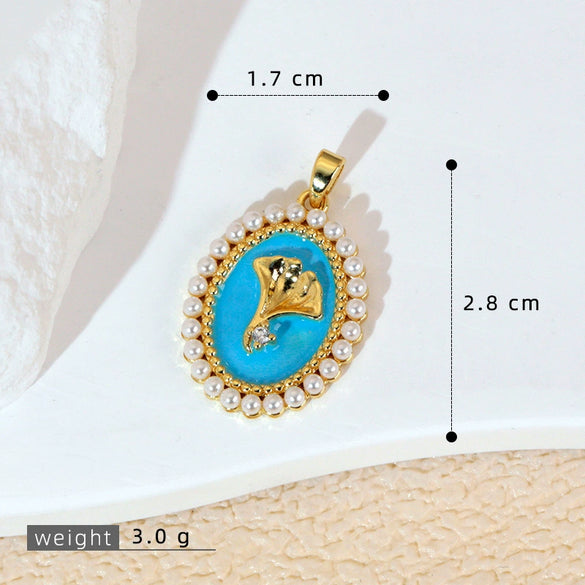 Wholesale Necklace Pendant Copper Enamel Glaze Flower Dripping Oil Style