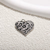 Wholesale Necklace Pendant Copper With Zircon Oil Drop Leopard Print Threedimensional Heart And Black Agate Irregular Heart