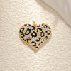 Wholesale Necklace Pendant Copper With Zircon Oil Drop Leopard Print Threedimensional Heart And Black Agate Irregular Heart