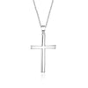 Wholesale Necklace Pendant Silver 925 Sterling Simple Glossy Cross Electroplated Box Chain