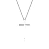 Wholesale Necklace Pendant Silver 925 Sterling Simple Glossy Cross Electroplated Box Chain