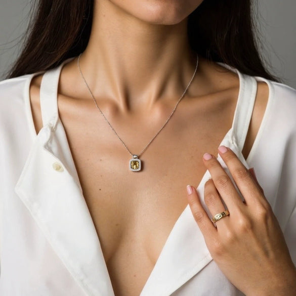 Wholesale Necklace Pendant 925 Sterling Silver Set With Gems Cross Chain