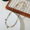 Wholesale Necklace Red Agate Spotted Stone Gold Sand Stone Blue Pine Copper Star Shape Handmade
