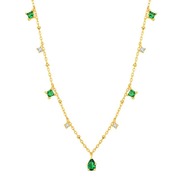 Wholesale Necklace Retro Popular Style Geometric S925 Sterling Silver Gold Plated Copper Clavicle Chain For Women