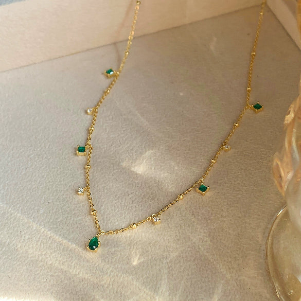 Wholesale Necklace Retro Popular Style Geometric S925 Sterling Silver Gold Plated Copper Clavicle Chain For Women