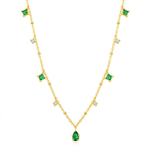 Wholesale Necklace Retro Popular Style Geometric S925 Sterling Silver Gold Plated Copper Clavicle Chain For Women