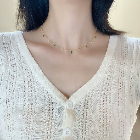 Wholesale Necklace Retro Popular Style Geometric S925 Sterling Silver Gold Plated Copper Clavicle Chain For Women