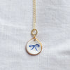 Wholesale Necklace Retro Style Copper Bow Flower Pendant Electroplating