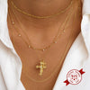 Wholesale Necklace S925 Silver Copper Geometric Cross Multilayer Hiphop Retro Electroplated