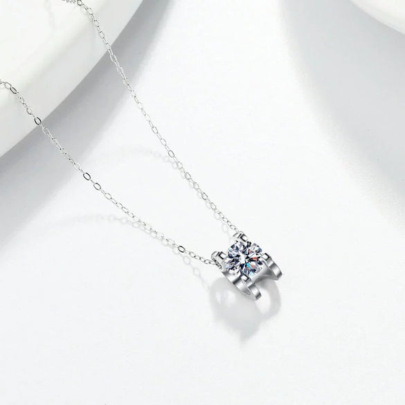 Wholesale Necklace S925 Silver Moissanite Ox Head Pendant Geometric Electroplated Cross Chain
