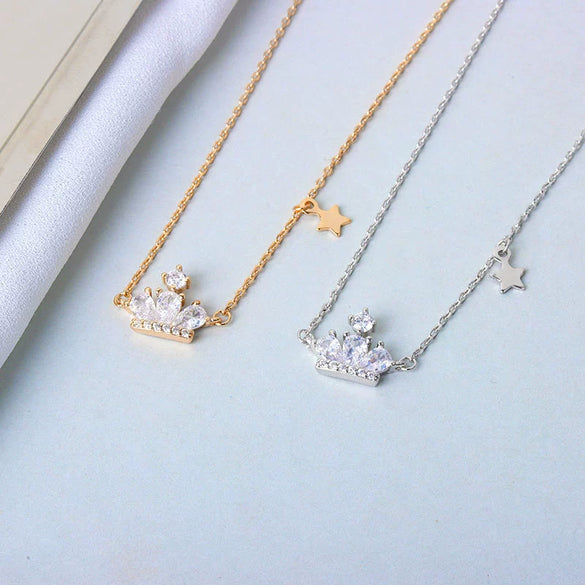 Wholesale Necklace S925 Sterling Silver Crown Design Electroplating For Women