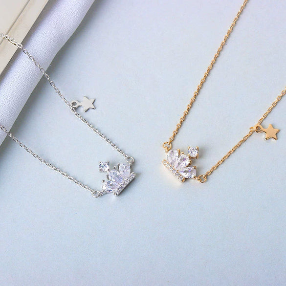 Wholesale Necklace S925 Sterling Silver Crown Design Electroplating For Women