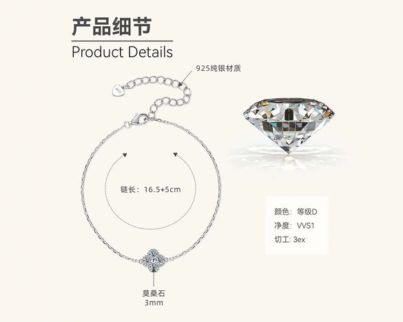 Wholesale Necklace S925 Sterling Silver Fourleaf Clover Pendant Gold Plated With O Word Chain For Women Geometric Style