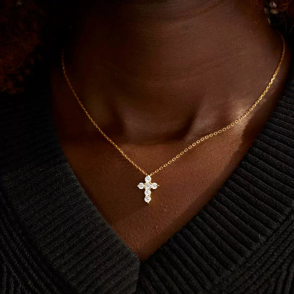 Wholesale Necklace S925 Sterling Silver Geometric Cross Electroplating O Word Chain For Women