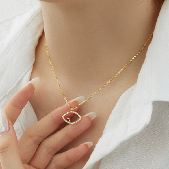 Wholesale Necklace S925 Sterling Silver Geometric Devil's Eye Light Luxury Clavicle Chain For Women