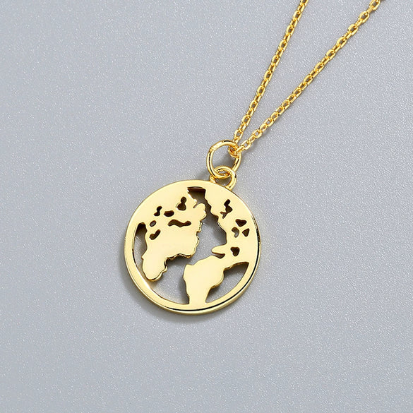 Wholesale Necklace S925 Sterling Silver Geometric Hollow Coin Cross Chain Female Accessories Electroplating