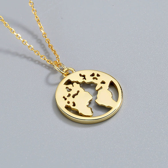Wholesale Necklace S925 Sterling Silver Geometric Hollow Coin Cross Chain Female Accessories Electroplating