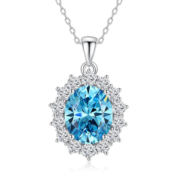 Wholesale Necklace S925 Sterling Silver Geometric Light Luxury Style Flower Cut Emerald Pendant