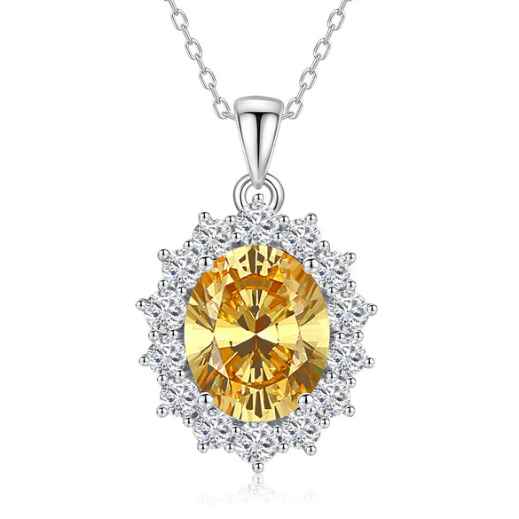 Wholesale Necklace S925 Sterling Silver Geometric Light Luxury Style Flower Cut Emerald Pendant