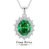 Wholesale Necklace S925 Sterling Silver Geometric Light Luxury Style Flower Cut Emerald Pendant